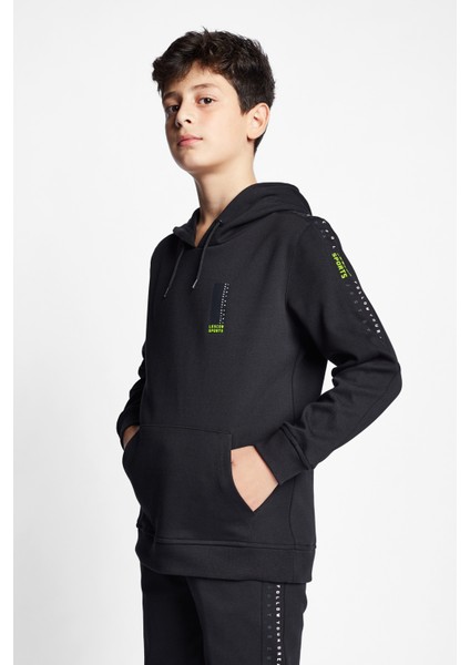 Siyah Çocuk Kapüşonlu Sweatshirt 22B-3113 indirimleri