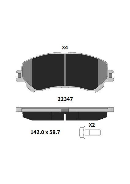 Ön Fren Balatası Renault Espace Scenic Megane Kadjar Talisman / Nissan Qashqai X-Trail Uyumlu 22347 185 14 Ans KD13 Oem 410606124R 410606808R D40604EA0A 410604EA0A modelleri