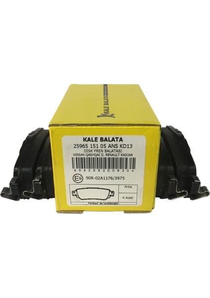 Arka Fren Balatası Renault Kadjar Koleos / Nissan Qashqai X-Trail Uyumlu 25965 151 05 Ans KD13 Oem D40604EA0A 440606633R 440605889R 440606633R indirimleri