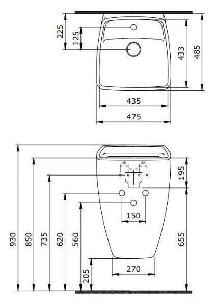 Bocchi Firenze Asma Monoblok Lavabo 47 cm Mat Beyaz 1082-002-0126