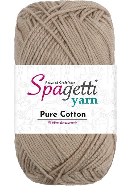 Pure Cotton Bej El Örgü Ipliği