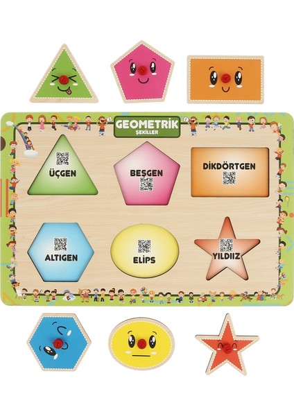 Tutmalı Interaktıf Puzzle Geometri