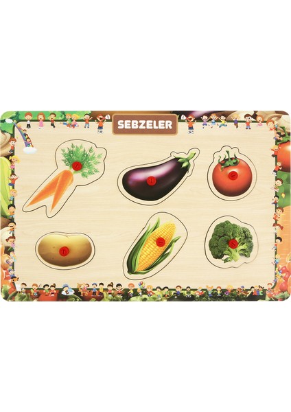 Tutmalı Interaktıf Puzzle Sebze