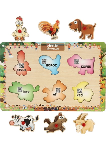 Tutmalı Interaktıf Puzzle Çiftlik