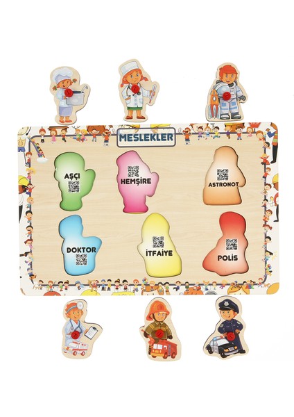 Tutmalı Interaktıf Puzzle Meslek