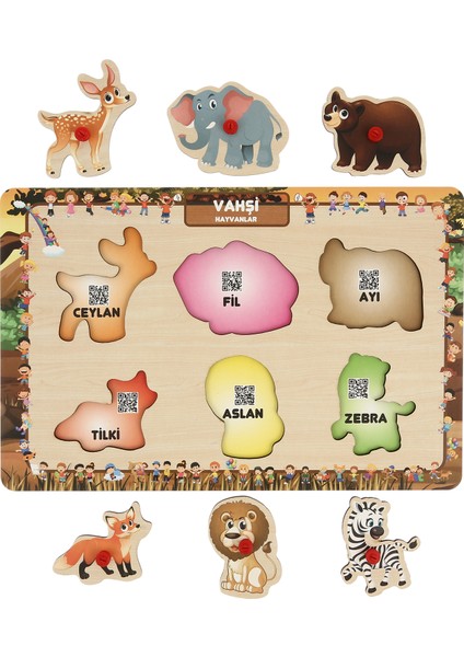 Tutmalı Interaktıf Puzzle Vahşi