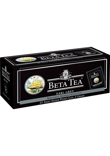 Beta Earl Grey Bardak Poşet 25 x 2 GR (Bergamot - Tomurcuk Çayı)