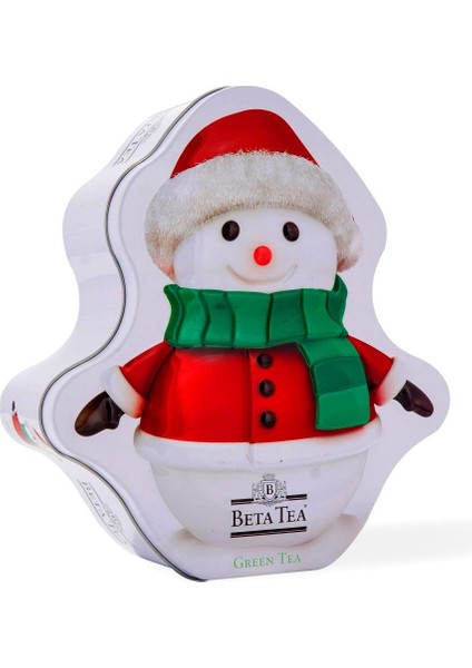 Tea Tea Snow Child Yeşil Çay Metal Ambalaj 125 GR Yeni Yıl Hediyelik Çay