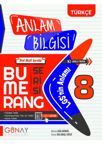 Günay 8. Sınıf LGS Bumerang Anlam Bilgisi Soru Bankası