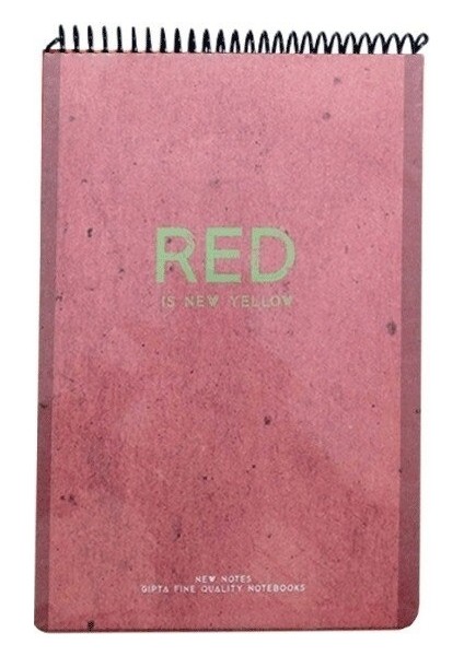 New Notes Red Is New Yellow Spiralli Sert Kapak 100 Yaprak 17X24 Kareli Bloknot