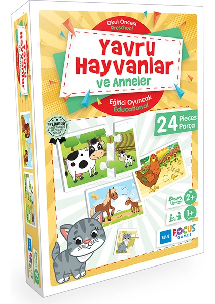 Blue Focus Yavru Hayvanlar ve Anneleri Tamamlama Kartları