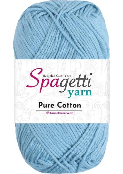 Pure Cotton Açık Mavi El Örgü Ipliği