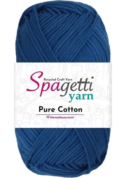 Pure Cotton Kot Mavi El Örgü Ipliği