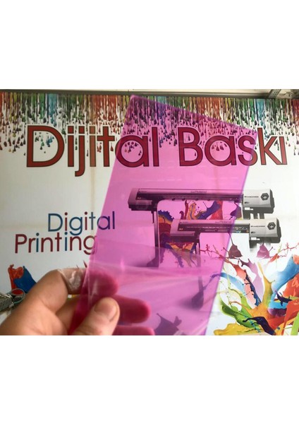 Reklam Pembe Transparan Pleksi Levha, Akrilik Levha Şeffaf Pembe Pleksi
