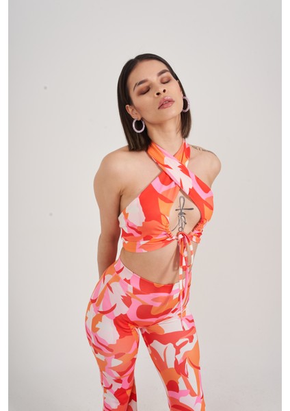 Kadın Turuncu Crop Dekolteli Bel Bağlamalı Puffy Bluz fırsatları