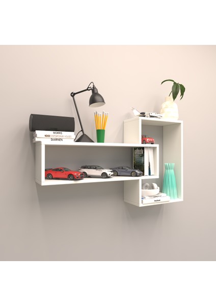 Alya Duvar Raf Set Beyaz ( Parlak )