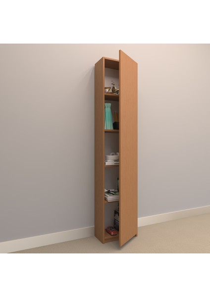 Asya Suntalam Kitaplık ( 40 x 180 cm ) - Kapaklı Bambu ( Mat )