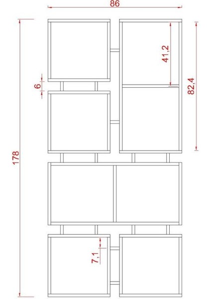 Ozy Suntalam Kitaplık ( 86 x 178 cm ) Bambu ( Mat )