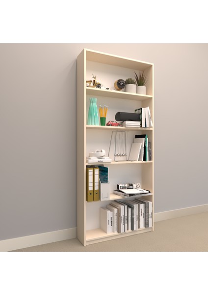 Asya Suntalam Kitaplık ( 80 x 180 cm ) Krem ( Mat )