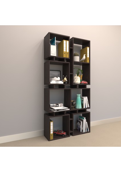 Ozy Suntalam Kitaplık ( 86 x 178 cm ) Wenge ( Mat )