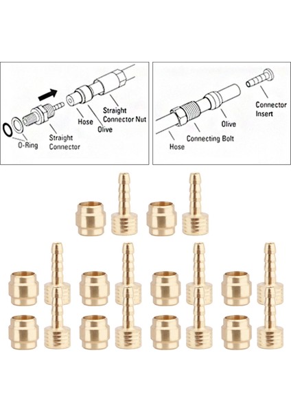 2x 10 Set Bisiklet Fren Zeytin ve Pirinç Bisiklet Bağlantı Ekle Kiti, BH90 BH59 Hidrolik Disk Fren Hortumu Için (Yurt Dışından)