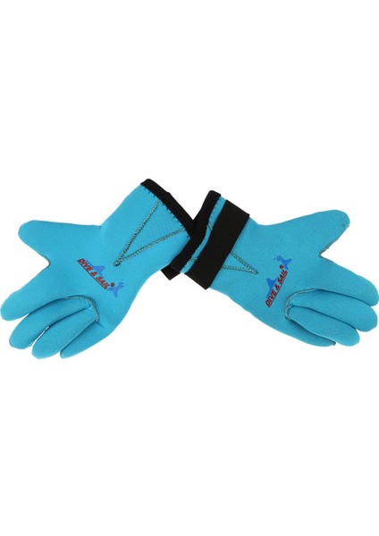 3mm Neopren Çocuklar Çocuk Skid-Proof Scuba Dalış Yüzmek Sörf Teknesi Wetsuit Eldiven M Mavi (Yurt Dışından)
