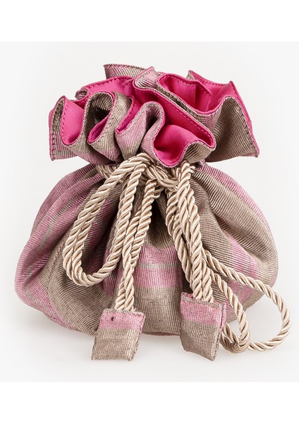 Organizer Kese Luks aquamarine Pembe dış, Fuşya iç kadife Çok Cepli Seyahat Aksesuar Takı icin