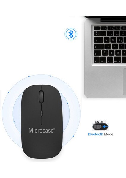 800-1200-1600 Dpı Bluetooth Kablosuz Mouse - AL2722 Siyah