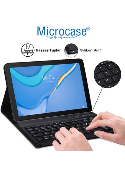 Huawei Matepad T10 9.7 Inch Bluetooth Klavyeli Standlı Kılıf - Bkk4
