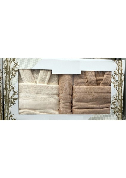 Bambu 6 Parça Aile Bornoz Seti-Krem Kahve fiyatları