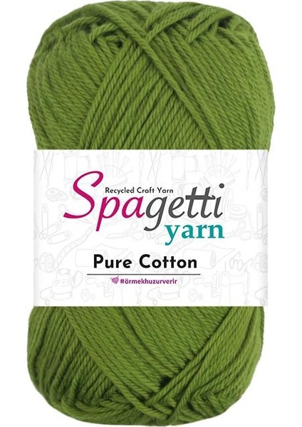Pure Cotton Yağ Yeşil El Örgü Ipliği
