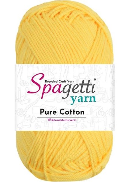Pure Cotton Sarı El Örgü Ipliği