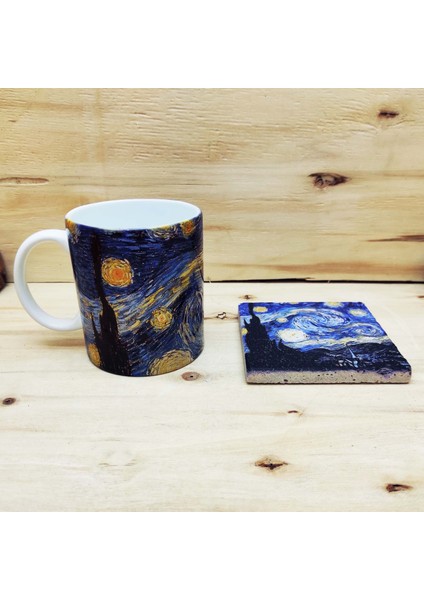 Vincent Van Gogh Set 8 - Kupa-Traverten Bardak Altlığı 1