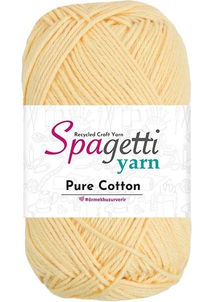 Pure Cotton Soft Sarı El Örgü Ipliği