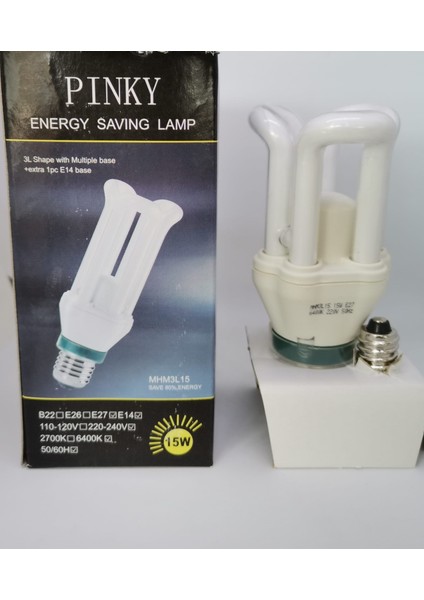 Enerji Tasaruflu Ampul 15W Çift DUYULU(E27/E14)