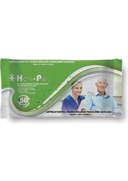 Has-Pet Antibakteriyel Perine Bölgesi Temizleme Havlusu 17X22 cm 50'li Paket