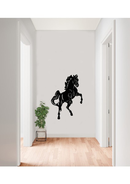 At Desen 63X50 cm Şık Dekoratif Dekorasyon Için Metal Duvar Askısı Hediyelik Tablo
