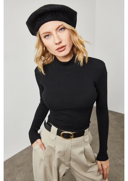 Siyah Sırtı Pencere Detaylı Kaşkorse Bluz 2YXK2-46114-02 fiyatları