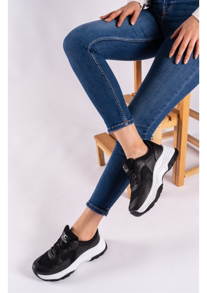 Siyah Beyaz Kadın Sneaker 0012140 modelleri