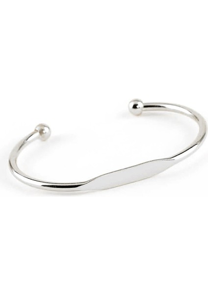 Plaka Bileklik Gümüş Renk