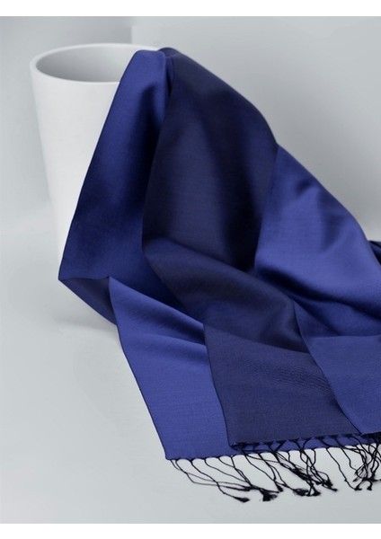 Yüzde Yüz Ipek Şal - Siyah - Saks Renk