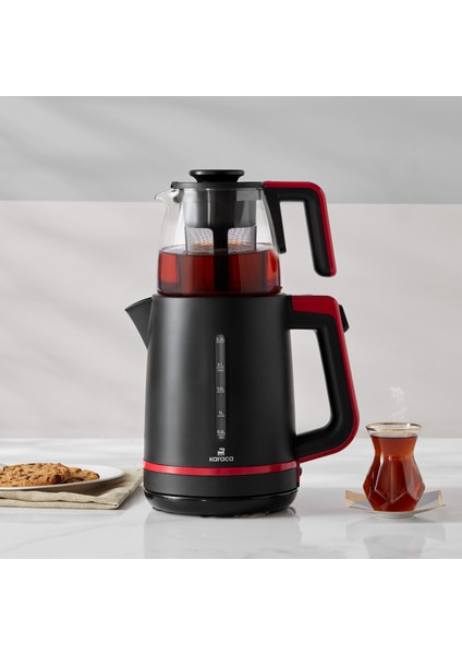Maxi Tea XL 2in1 Cam Demlikli Çay Makinesi ve Kettle Cranberry