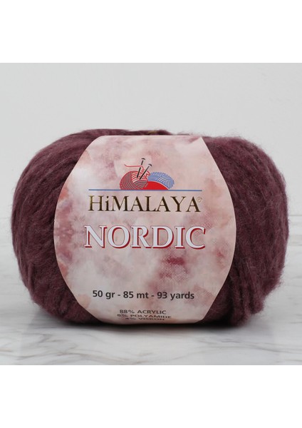 Nordic Benekli Bordo El Örgü Ipi -76805