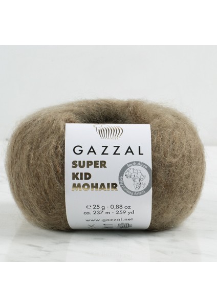 Super Kid Mohair Koyu Kahverengi 25 gr El Örgü Ipi - 64403