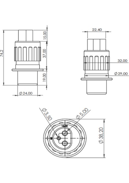 Römork Fişi ve Soketi Terminalli Set Ürün - 3 Pin
