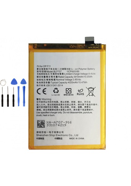 Oppo F11 Pro Batarya Pil Tamir Seti Hediyeli !!!