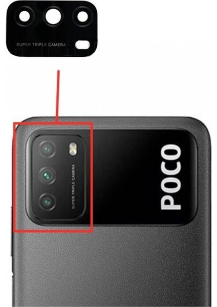 Xiaomi Poco M3 Pro Uyumlu Kamera Camı Lensi