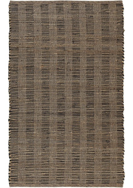 Pata 593-A Siyah Jüt Halı El Dokuma Natural Hasır Halı El Örgü Jüt Kilim 120X170