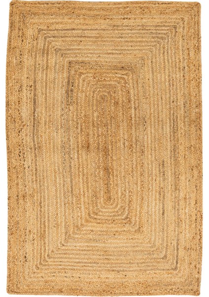Bolero X-11 Siyah Renkli Jüt Halı El Dokuma Natural Hasır Halı El Örgü Jüt Kilim 120X180