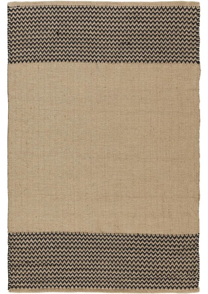 Bolero X-12 Siyah Jüt Halı El Dokuma Natural Hasır Halı El Örgü Jüt Kilim 80X150